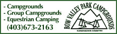 Campgrounds, group campgrounds and equestrian campgrounds at Bow Valley Park Campgrounds.